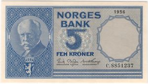 5 kroner 1956 C.8851237. 66 EQ