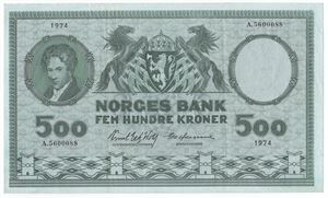 500 kroner 1974 A.5600088. Kv.1+