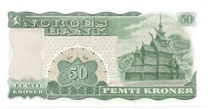 50 kroner 1982 Z.0522205. Erstatningsseddel. Kv.0