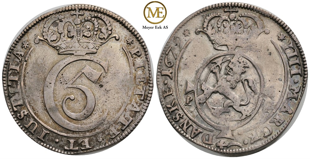 4 mark 1679 Christian V. Kv.1+