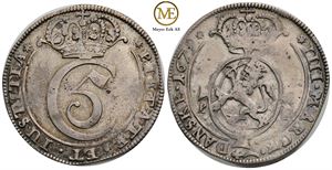 4 mark 1679 Christian V. Kv.1+