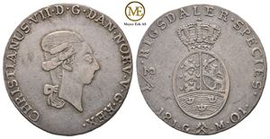 1/3 speciedaler 1801 Christian VII. Kv.1+