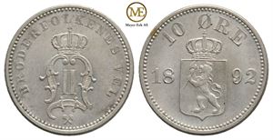 10 øre 1892 Oscar II. Kv.0