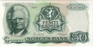 50 kroner 1971 X.2970693. 65 EPQ. Kv.0