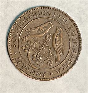 Syd Afrika 1/4 penny 1931 kv 01