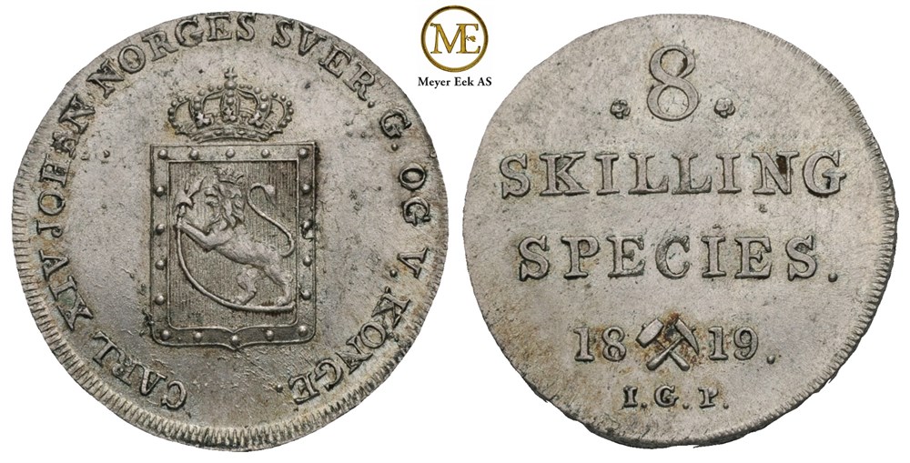 8 skilling 1819 Carl XIV Johan. Kv.0