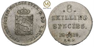 8 skilling 1819 Carl XIV Johan. Kv.0