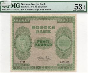 50 kroner 1945 A.3588951. 53 EPQ