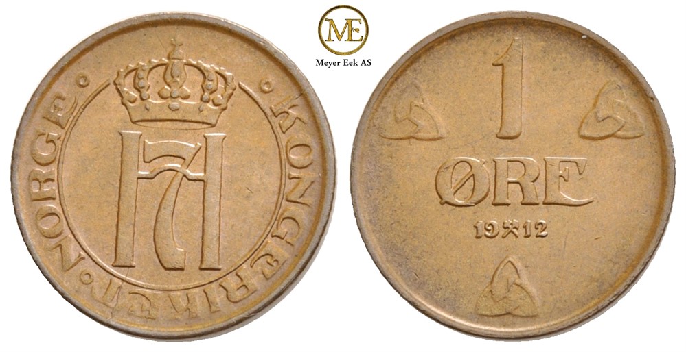 1 øre 1912 Haakon VII. Kv.0