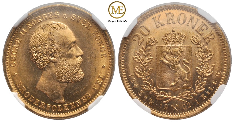 20 kroner 1902 Oscar II. Kv.0