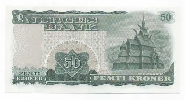 Norge 50 kroner 1972 D kv. 0