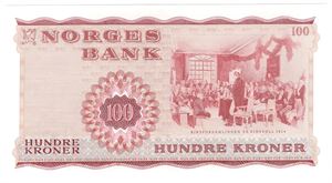 100 kroner 1975 Z.0238080. Erstatningsseddel. Kv.0