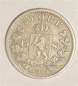 50øre /15 skilling 1875 kv 1