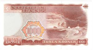 1000 kroner 1978 X.0364316 erstatningsseddel. Kv.0