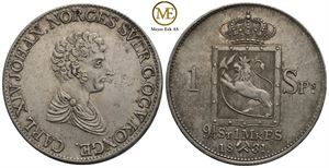 Speciedaler 1831 Carl XIV Johan. NMD.9. Kv.1+/01