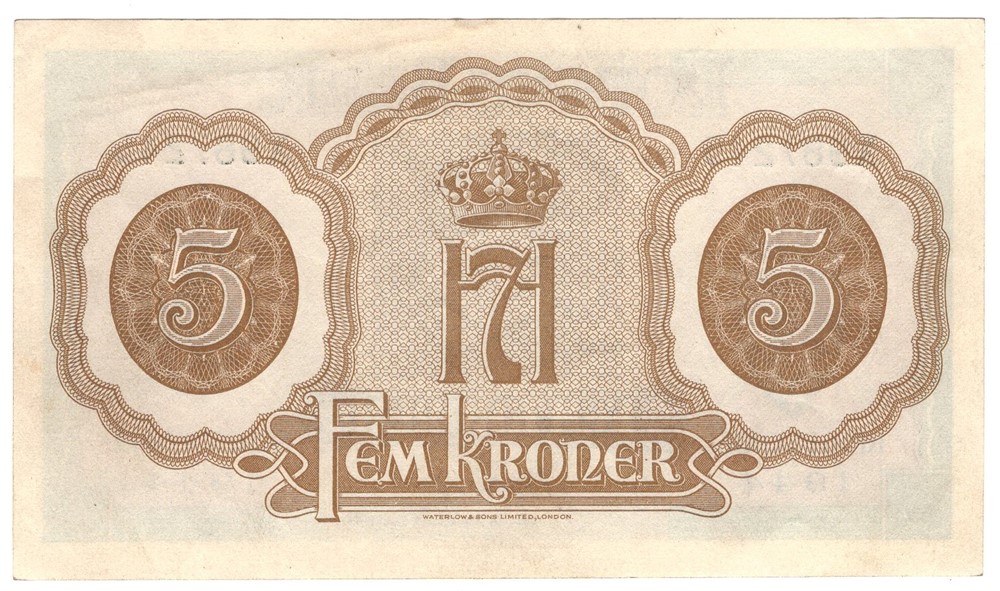 5 kroner 1944 X.987245.  Kv.0/01