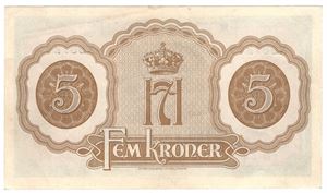 5 kroner 1944 X.987245.  Kv.0/01