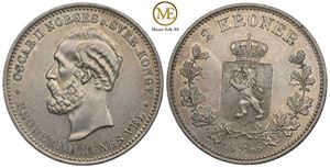 2 kroner 1888 Oscar II. Kv.0/01