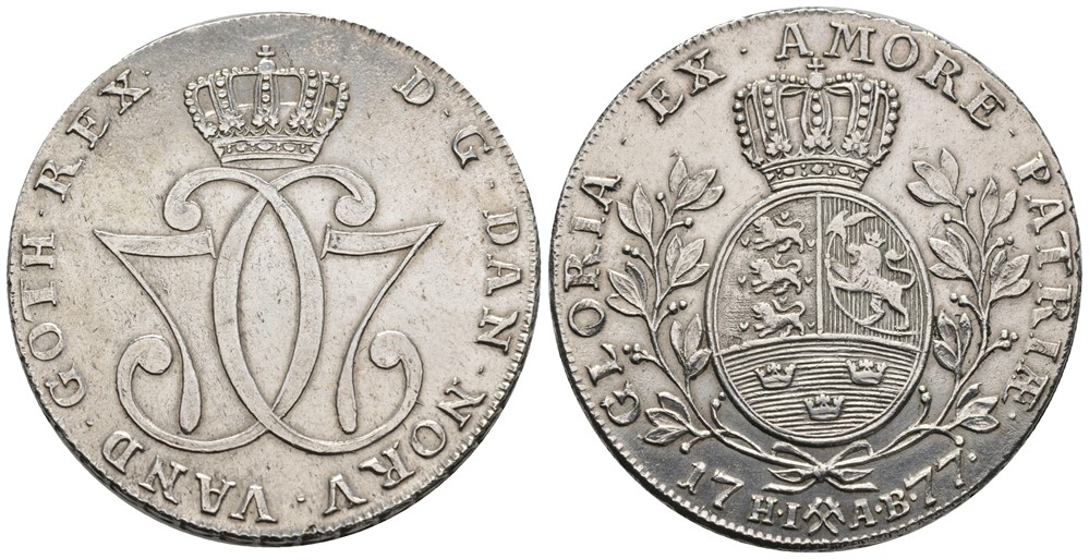 Speciedaler 1777 Christian VII. Kv.01