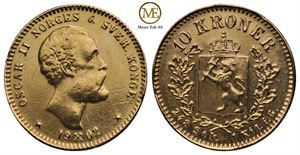 10 kroner 1902 Oscar II. Kv.1+