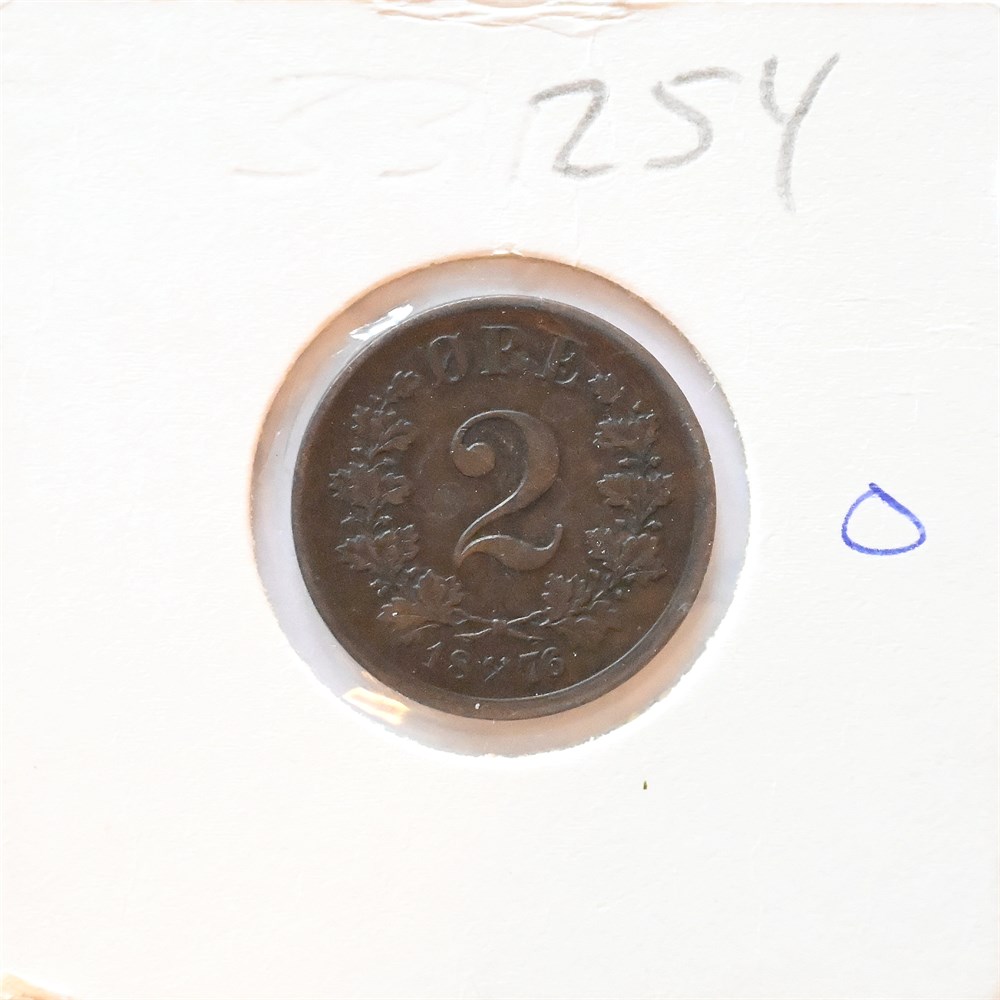 Norge 2 øre 1876 kv. 01