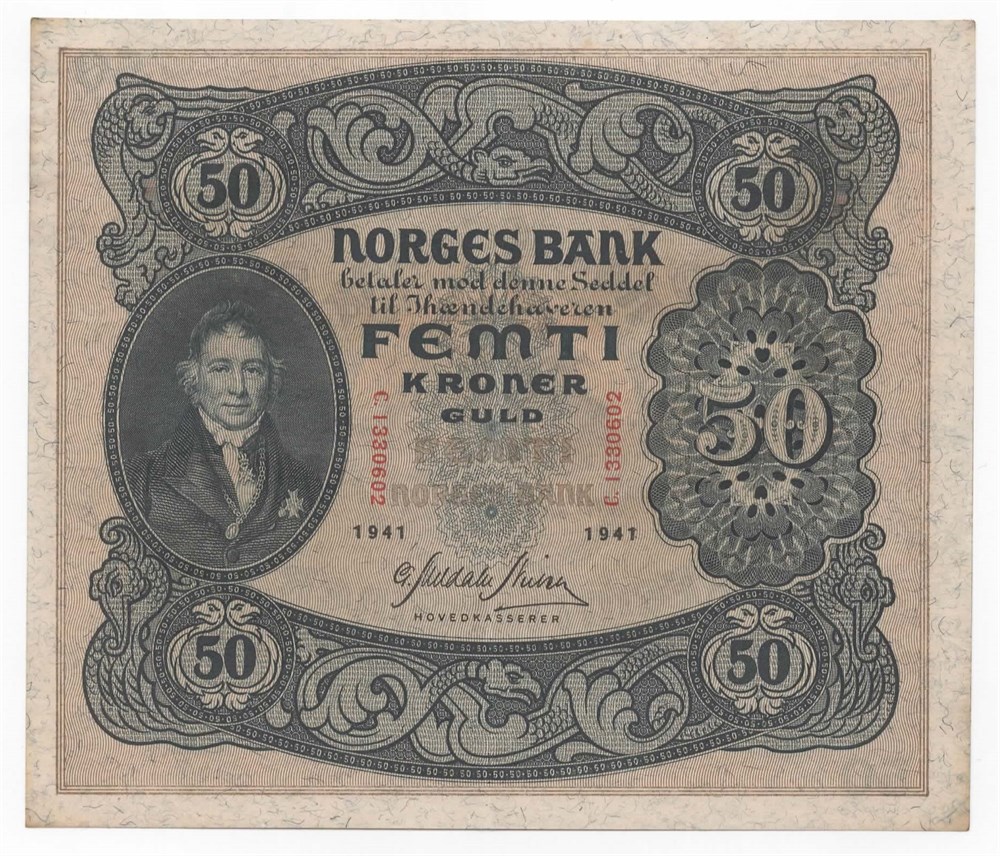 Norge 50 kroner 1941 C kv. 01