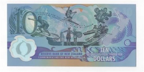 New Zealand 10 dollar 2000 kv. 0