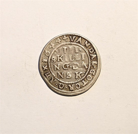 Norge 8 skilling 1644 kv 1/1+