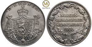 2 kroner 1906 Jub. Haakon VII. Kv.0