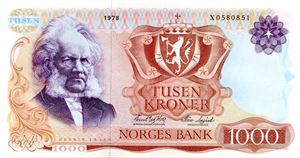 1000 kroner 1978 X erstatning ex. Skanfil 14.7.17