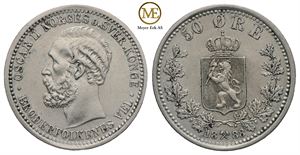 50 øre 1888 Oscar II. Kv.01