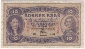 10 kroner 1906 B.1534929. 65 EPQ. Kv.0