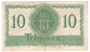 10 kroner 1944 Z.443786. London Utg. Kv.1/1+