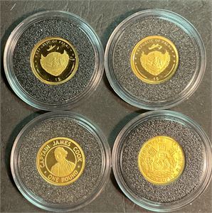 4 mini gullmynter proof til sammen  4,96g 99,9 au