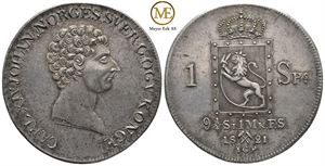 Speciedaler 1821 Carl XIV Johan. Kv.01