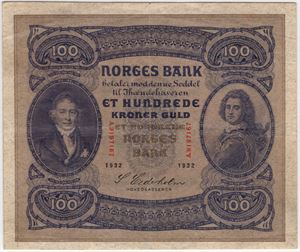 100 kroner 1932 A.9197167. Kv.1