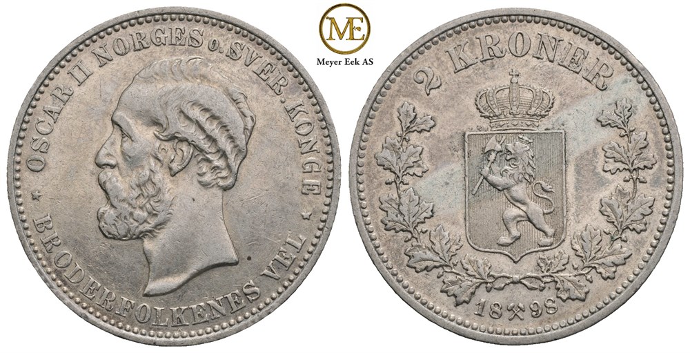 2 kroner 1898 Oscar II. Kv.1/1+