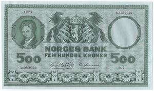 500 kroner 1973 A.4650969. Kv.0/01