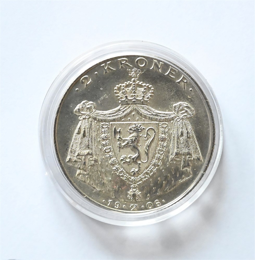Norge 2 kroner 1906 uavhengig kv. 0/01
