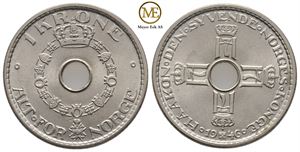 1 krone 1946 Haakon VII. Kv.0