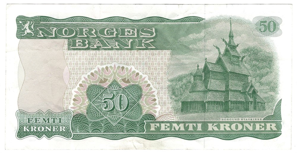 50 kroner 1976 Z.0177971. Erstatningsseddel. SSS-seddel. Kv.1