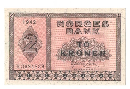 2 kroner 1942 B kv. 0
