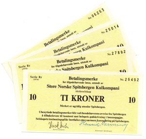 10 kroner 1976 Rr. SNSK. 4 sedler. Kv.0