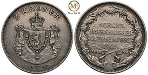 2 kroner 1907 m/gevær. Haakon VII. Kv.01