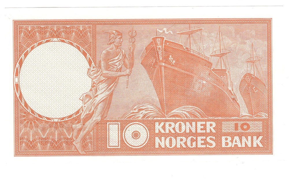 10 kroner 1970 X.4987622 Erstatningsseddel. Kv.0