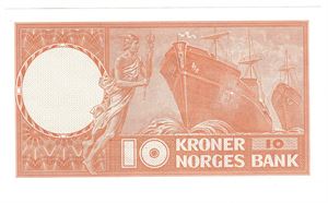 10 kroner 1970 X.4987622 Erstatningsseddel. Kv.0