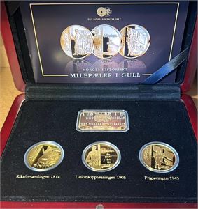 3 medaljer 2010. Milepæler i gull 67,5 g 0.585 gull + 31,11g 0.999 sølv. Proof