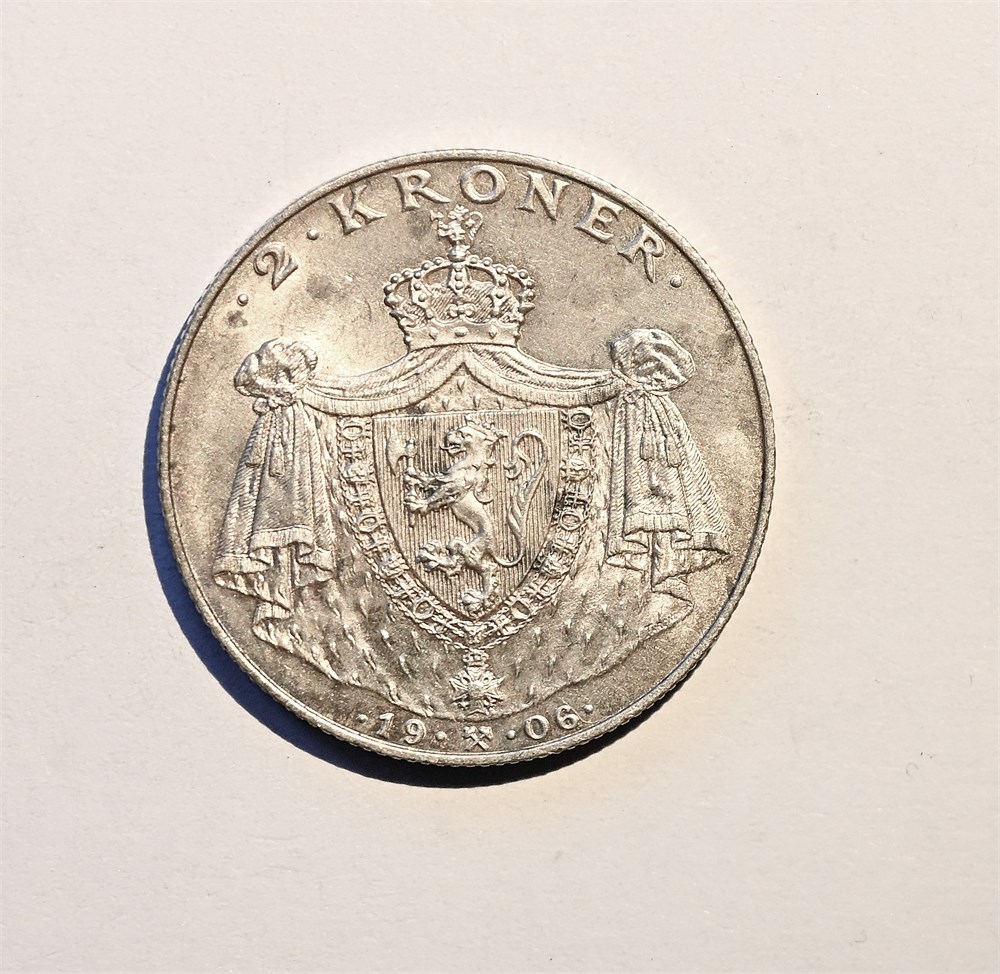 Norge 2 kroner 1906 kv. 0/01