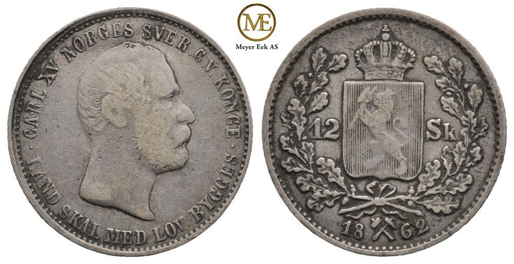 12 skilling 1862 Carl XV. Kv.1