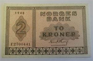 2 kroner 1948 F Kv.0